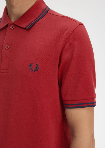 Fred Perry Polo's Twin tipped fred perry polo shirt- burnt red navy