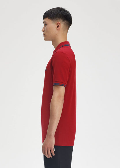 Fred Perry Polo's Twin tipped fred perry polo shirt- burnt red navy