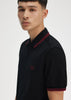 Fred Perry Polo's Twin tipped fred perry polo shirt- black burnt red