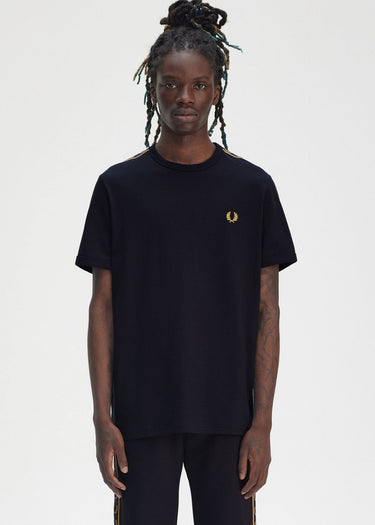 Fred Perry T-shirts Contrast tape ringer t-shirt - navy honeycomb