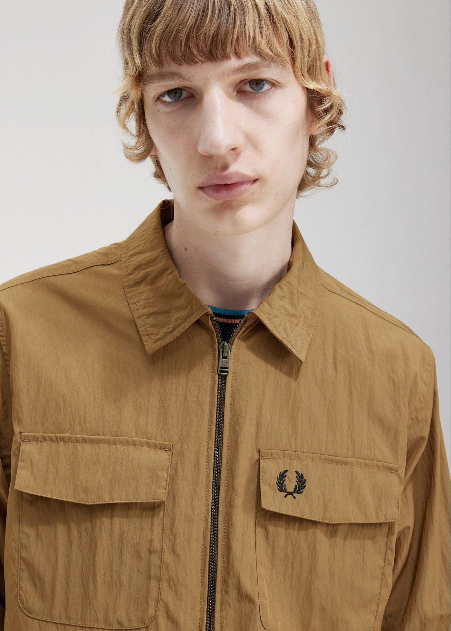 Fred Perry Overshirts  Zip overshirt - shaded stone 