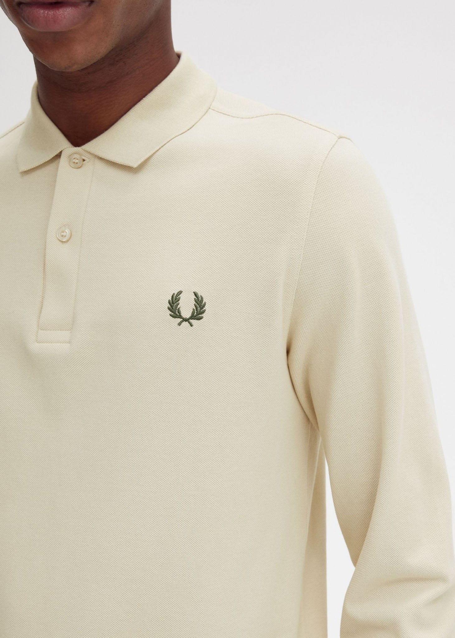 Fred Perry Longsleeve Polo's  LS plain fred perry shirt - oatmeal 