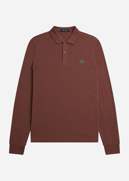 Fred Perry Longsleeve Polo's  LS plain fred perry shirt - whisky brown 