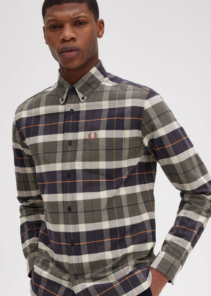 Fred Perry Overhemden  Brushed tartan shirt - field green 