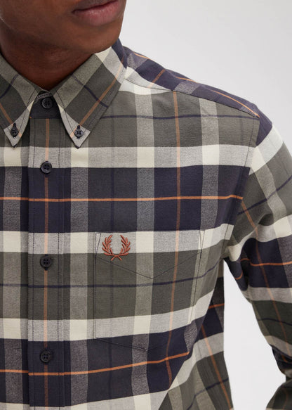 Fred Perry Overhemden  Brushed tartan shirt - field green 