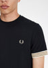 Fred Perry T-shirts  Striped cuff t-shirt - black 