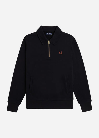 Fred Perry Truien  Half zip collar sweater - black 