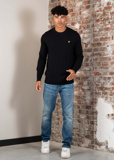 Lyle & Scott Truien Cotton merino crew neck jumper - jet black