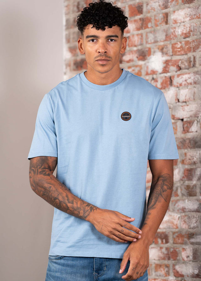 Napapijri T-shirts Badge t-shirt- faded denim