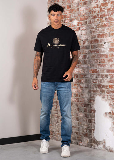 Aquascutum T-shirts Big logo t-shirt - black