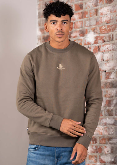 Aquascutum Truien Centered logo crewneck - army green