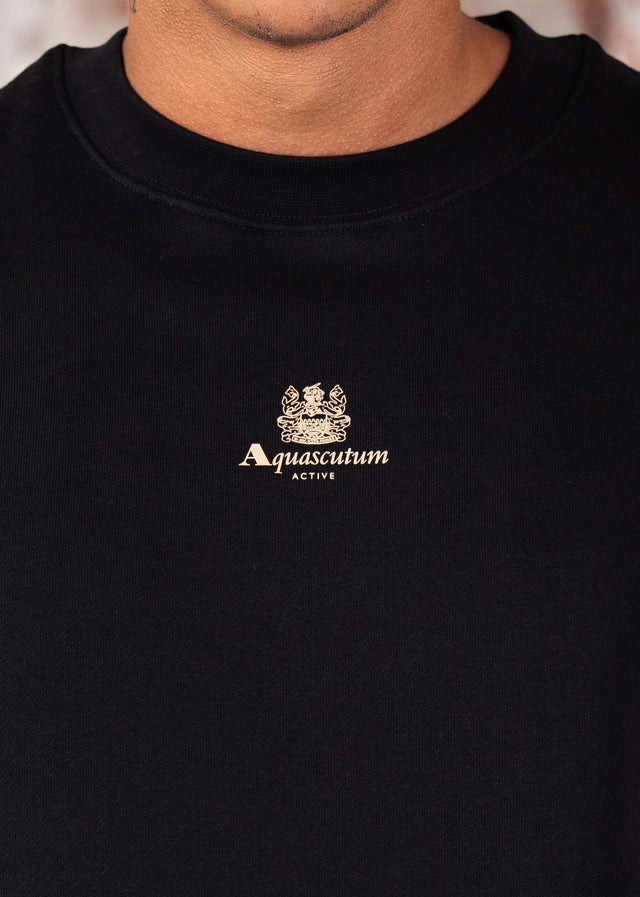 Aquascutum Truien Centered logo crewneck - black