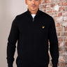 Lyle & Scott Truien Cotton merino quarter zip jumper - jet black
