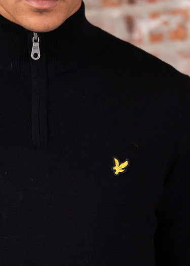 Lyle & Scott Truien Cotton merino quarter zip jumper - jet black