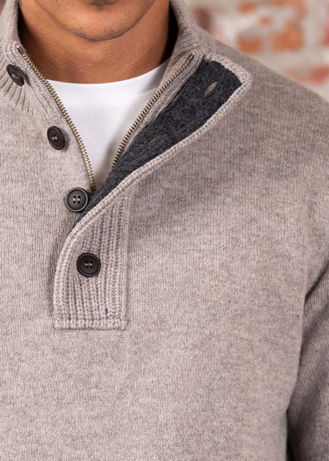Barbour Truien Patch half zip - stone