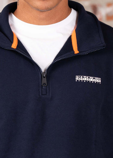 Napapijri Truien Small box quarter zip sweat - blue marine