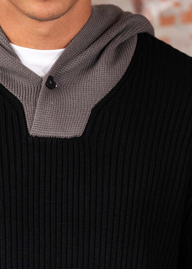 Armani Exchange Hoodies Pullover - black dark gull dray