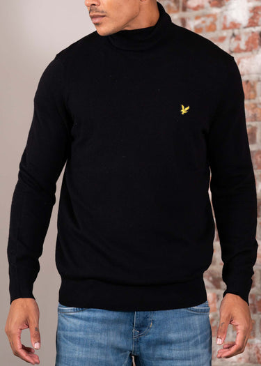 Lyle & Scott Truien Cotton merino turtleneck jumper - jet black