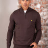 Lyle & Scott Truien Cotton merino quarter zip jumper - espresso