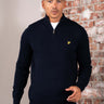 Lyle & Scott Truien Cotton merino quarter zip jumper - dark navy