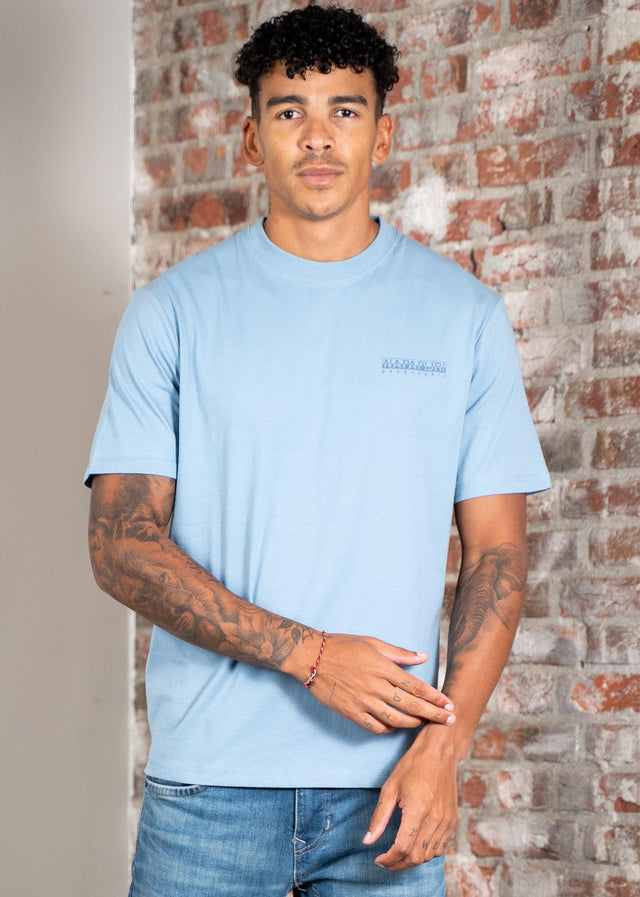 Napapijri T-shirts Back graphic t-shirt - faded denim