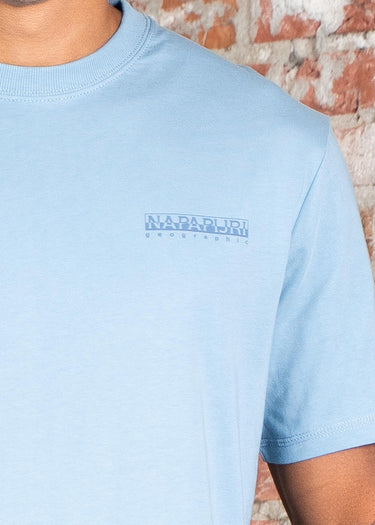 Napapijri T-shirts Back graphic t-shirt - faded denim
