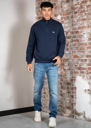 Lacoste Truien High neck zip up fleece sweatshirt - navy blue