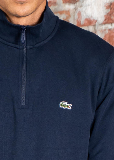 Lacoste Truien High neck zip up fleece sweatshirt - navy blue