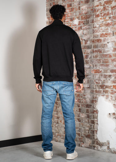 Lacoste Truien High neck zip up fleece sweatshirt - black