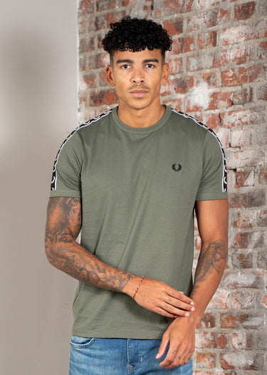 Fred Perry T-shirts Contrast tape ringer t-shirt - laurel wreath green black