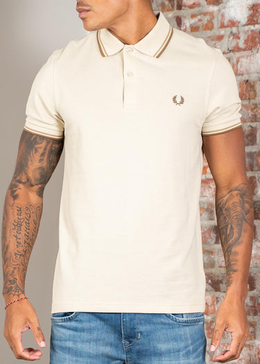 Fred Perry Polo's Twin tipped polo - oatmeal warm stone shaded stone