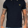 Fred Perry Polo's Twin tipped fred perry shirt - navy ecru honeycomb