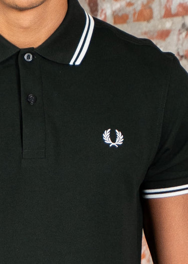 Fred Perry Polo's Twin tipped fred perry shirt - night green snow white snow white