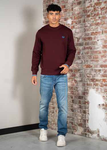 Fred Perry Truien Crew neck sweatshirt - oxblood ecru court blue