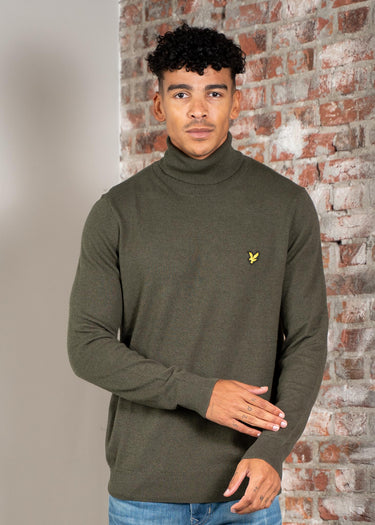 Lyle & Scott Truien Cotton merino turtleneck jumper - deep depths