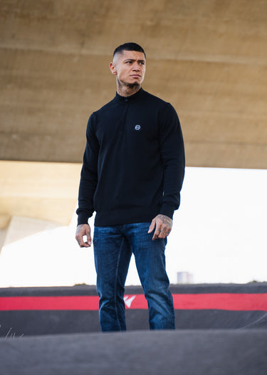 Marshall Artist Truien Siren knitted 1/4 zip - black