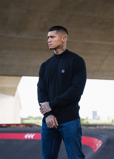 Marshall Artist Truien Siren knitted 1/4 zip - black