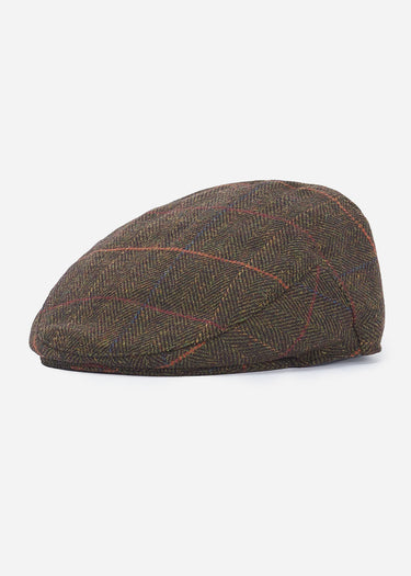Barbour Petten Wilkin flat cap - olive herringbone