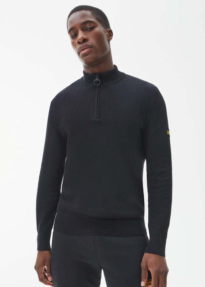 Barbour International Truien  Cotton half zip knit - black 