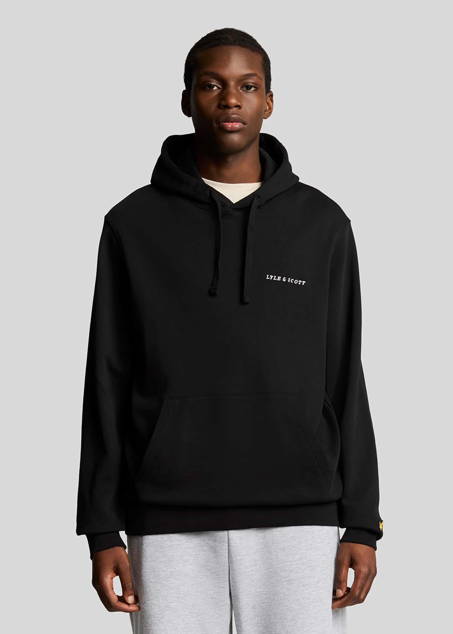 Lyle & Scott Hoodies Loopback embroidered hoodie - jet black white