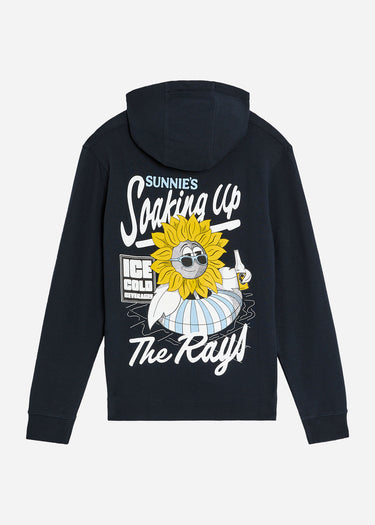 Lyle & Scott Hoodies Sunnies pool bar graphic pullover hoodie - dark navy