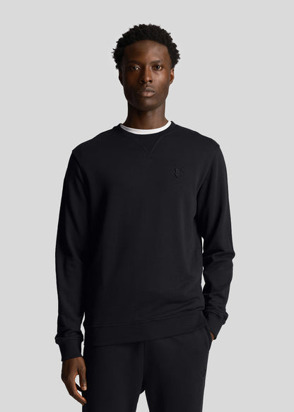 Lyle & Scott Truien  Tonal eagle crew neck sweatshirt - jet black 