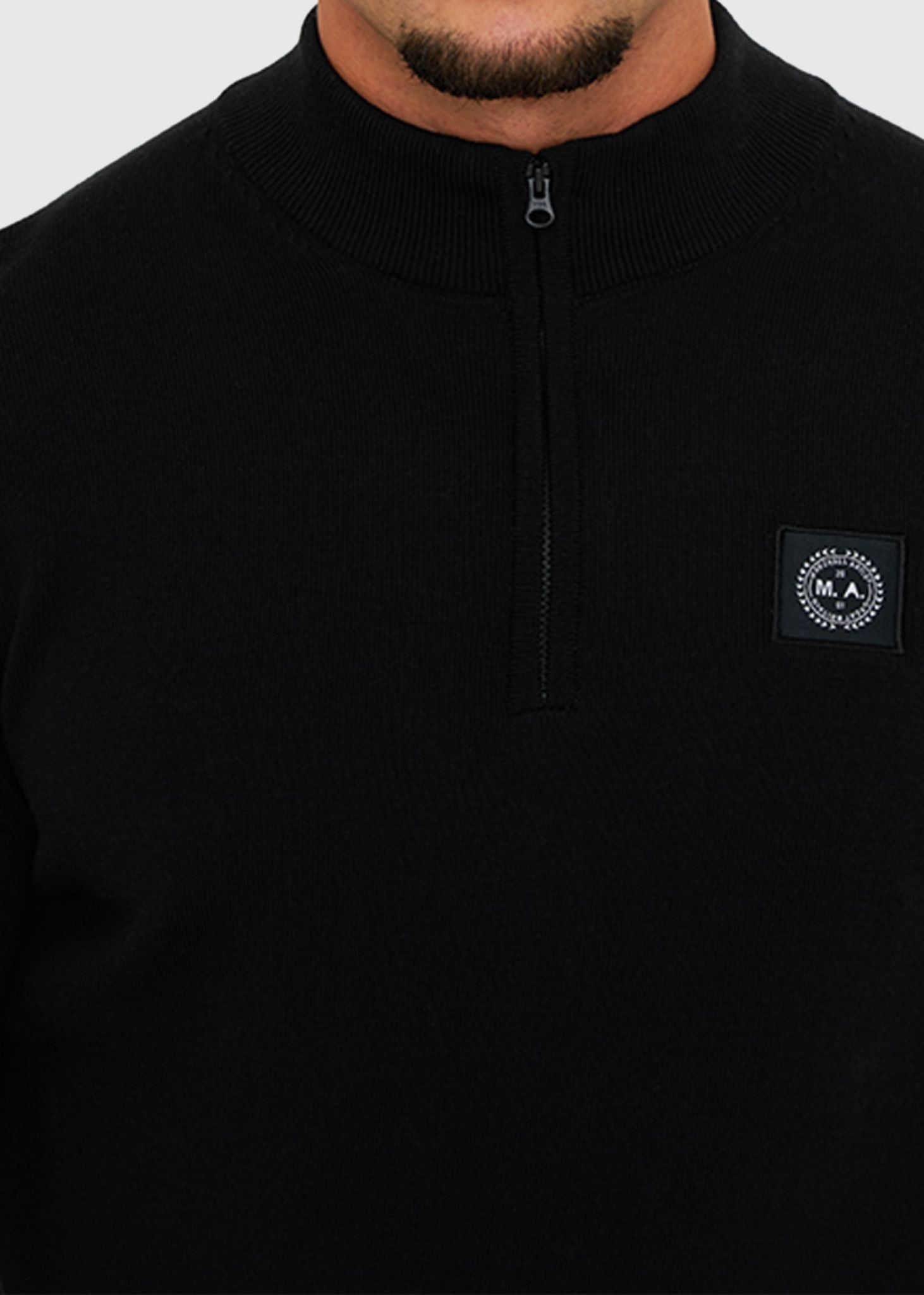 Marshall Artist Truien A Siren knitted 1/4 zip - black