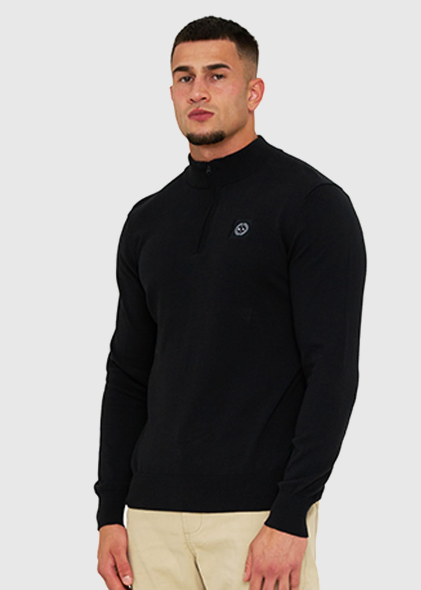 Marshall Artist Truien A Siren knitted 1/4 zip - black