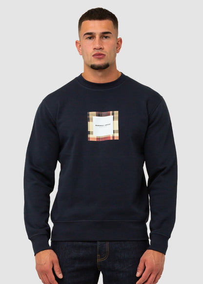 Marshall Artist Truien  UK ism box logo crewneck - navy 