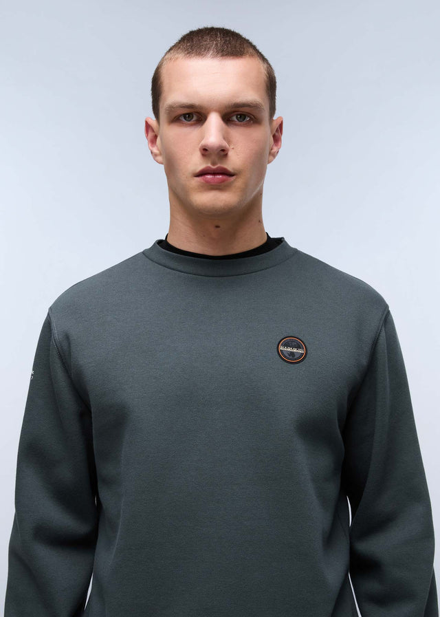 Napapijri Truien Badge crewneck sweater - green urban