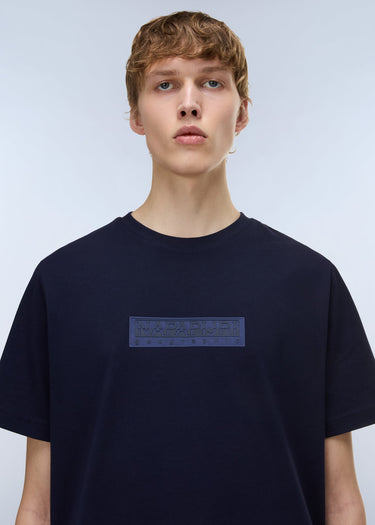 Napapijri T-shirts S box logo SS 1 - blu marine