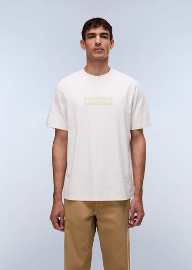 Napapijri T-shirts S box logo SS 1 - white whisper