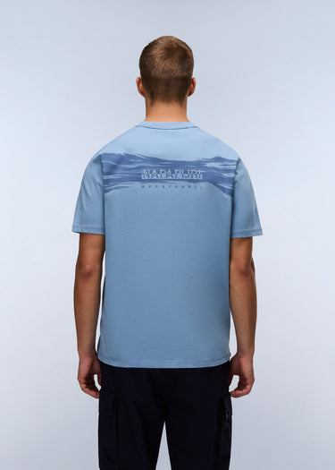 Napapijri T-shirts Back graphic t-shirt - faded denim