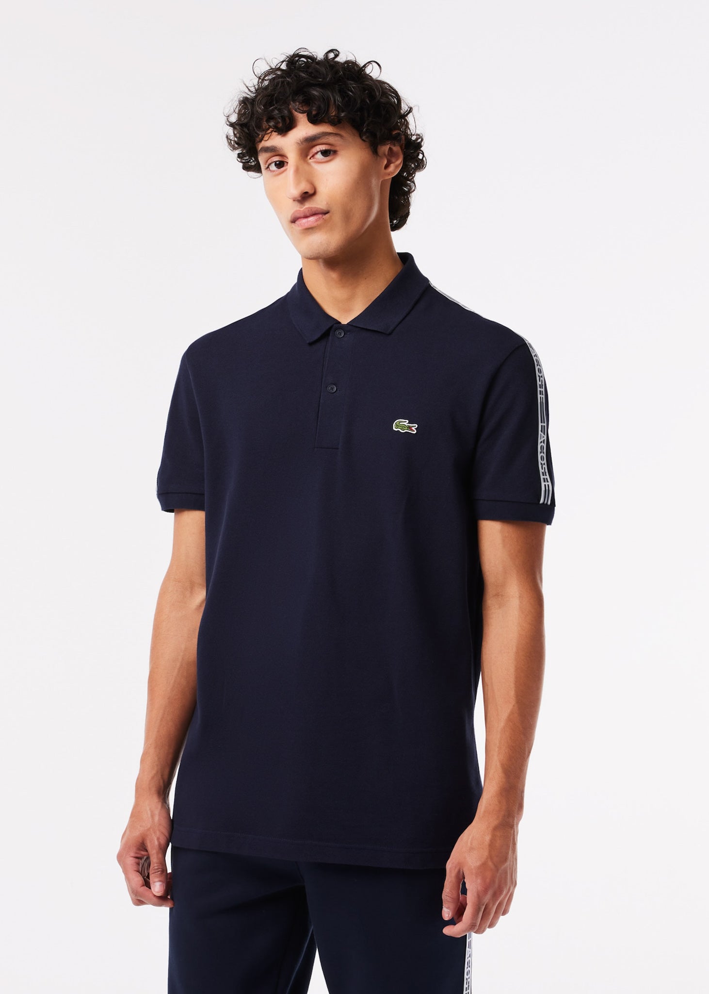 Lacoste Polo's  Contrast stripe polo - navy blue 